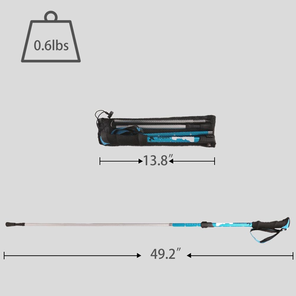 Ultra Light Trekking Hiking Poles Aluminum Alloy Collapsible Outdoor Walking Sticks, Alpenstock for Hiking, Camping, Mountaining, Backpacking - Image 2